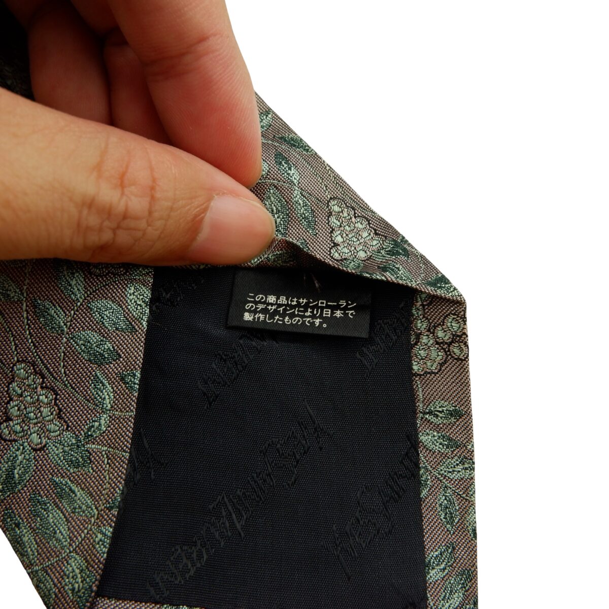 Yves Saint Laurent Tie Silk Gray Floral Pattern Japan (US Import Tax Included) | mesabb clothing Yves Saint Laurent Tie Silk Gray Floral Pattern Japan (US Import Tax Included) มุมที่ 10