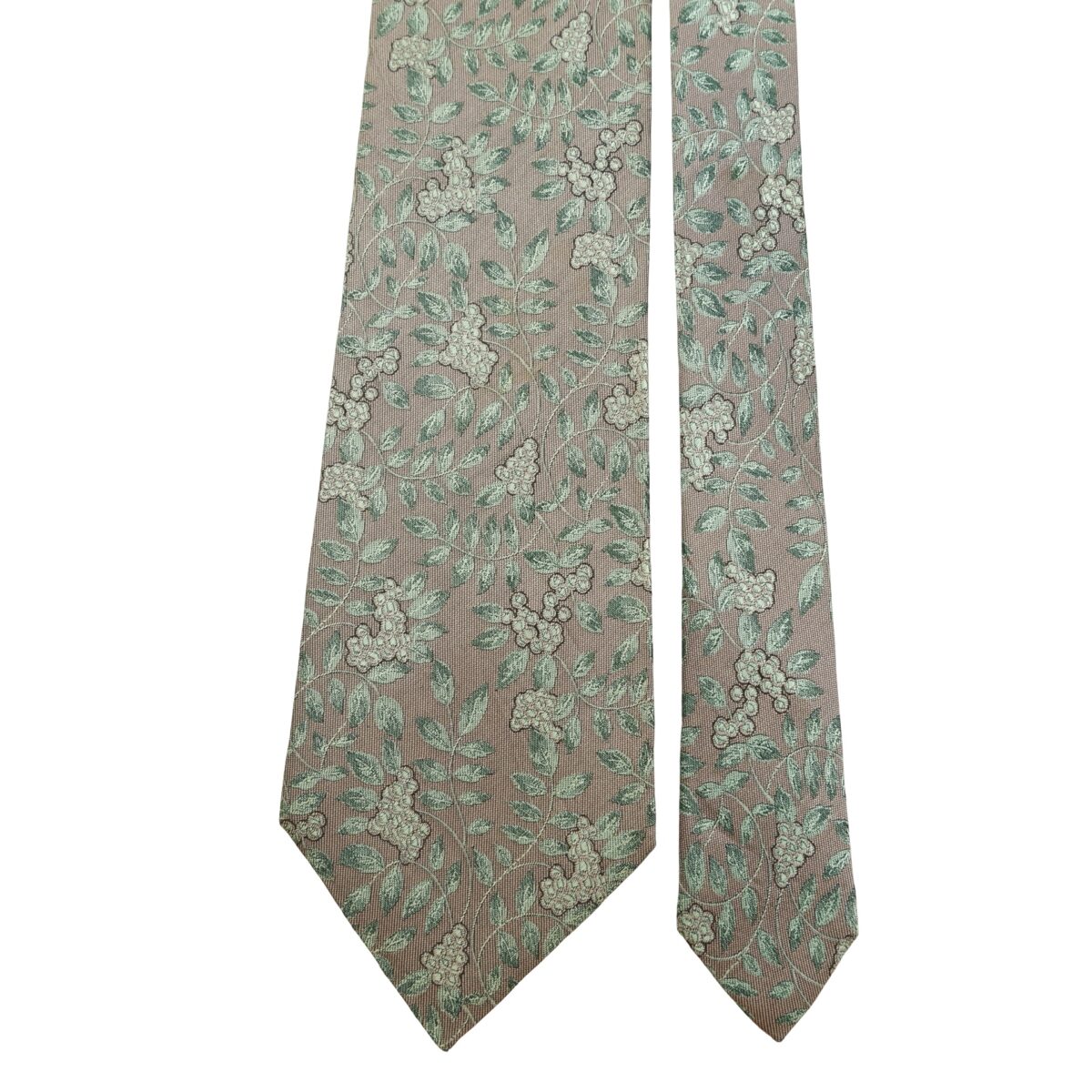 Yves Saint Laurent Tie Silk Gray Floral Pattern Japan (US Import Tax Included) | mesabb clothing Yves Saint Laurent Tie Silk Gray Floral Pattern Japan (US Import Tax Included) มุมที่ 3