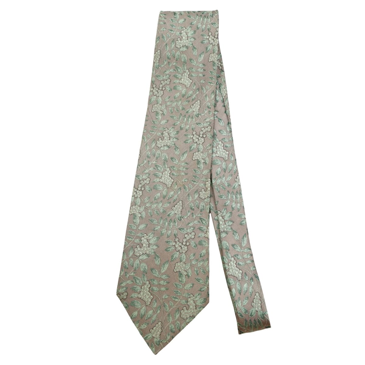 Yves Saint Laurent Tie Silk Gray Floral Pattern Japan (US Import Tax Included) | mesabb clothing Yves Saint Laurent Tie Silk Gray Floral Pattern Japan (US Import Tax Included) มุมที่ 5