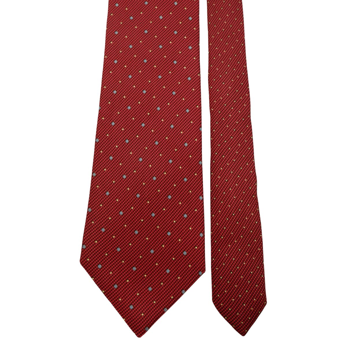 a16122 3 Dunhill Tie Silk Red Dot Geometric Italy (US Import Tax Included) มุมที่ 3