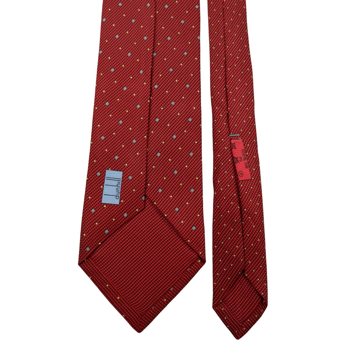 a16122 4 Dunhill Tie Silk Red Dot Geometric Italy (US Import Tax Included) มุมที่ 4