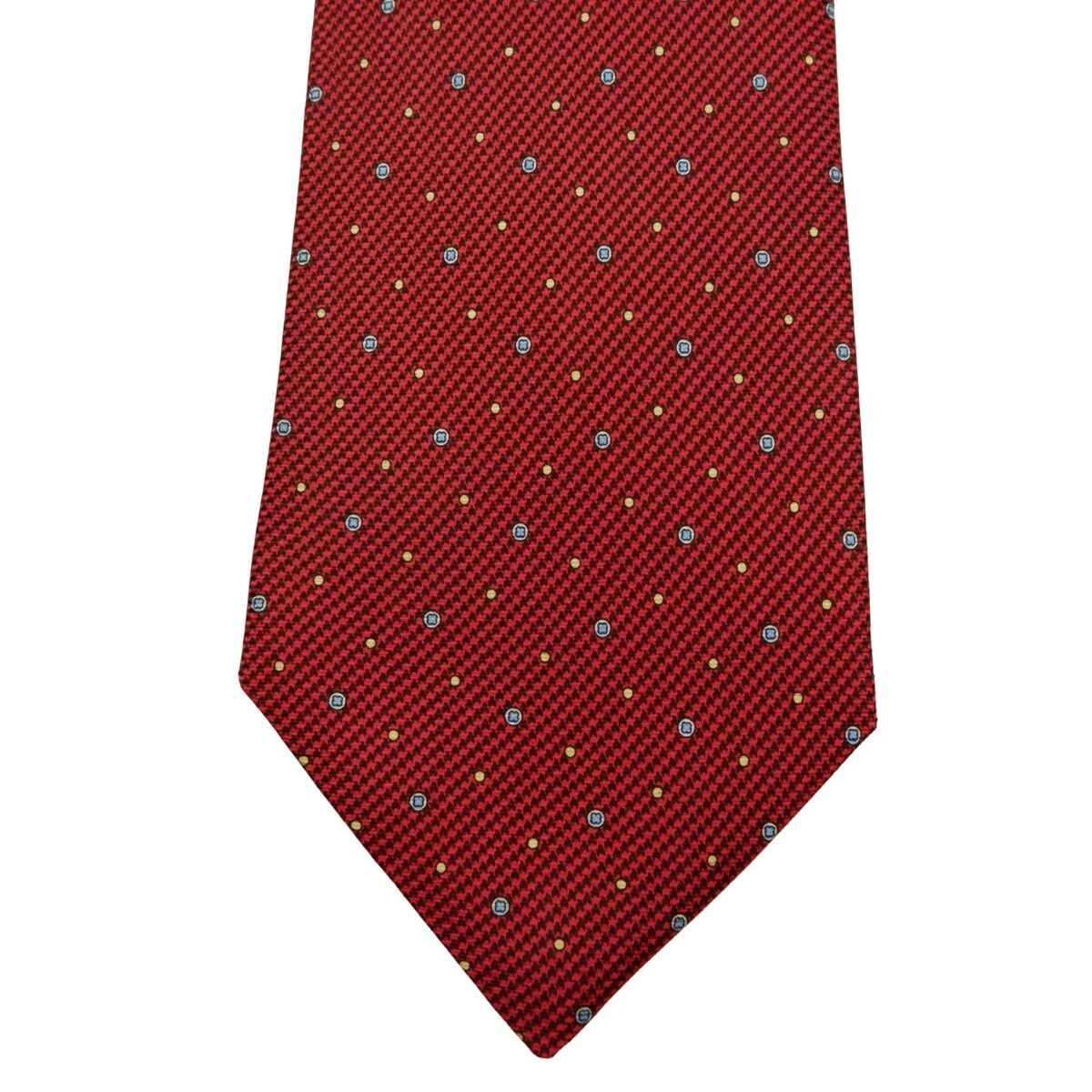 a16122 6 Dunhill Tie Silk Red Dot Geometric Italy (US Import Tax Included) มุมที่ 6