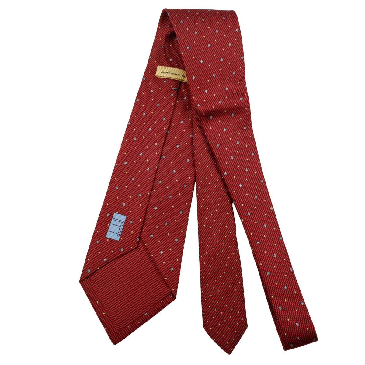 a16122 7 Dunhill Tie Silk Red Dot Geometric Italy (US Import Tax Included) มุมที่ 7