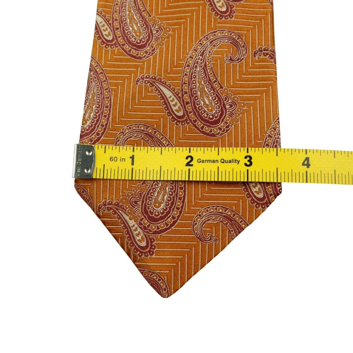 a16125 11 Ermenegildo Zegna Tie Silk Brown Paisley Pattern Italy (US Import Tax Included) มุมที่ 11