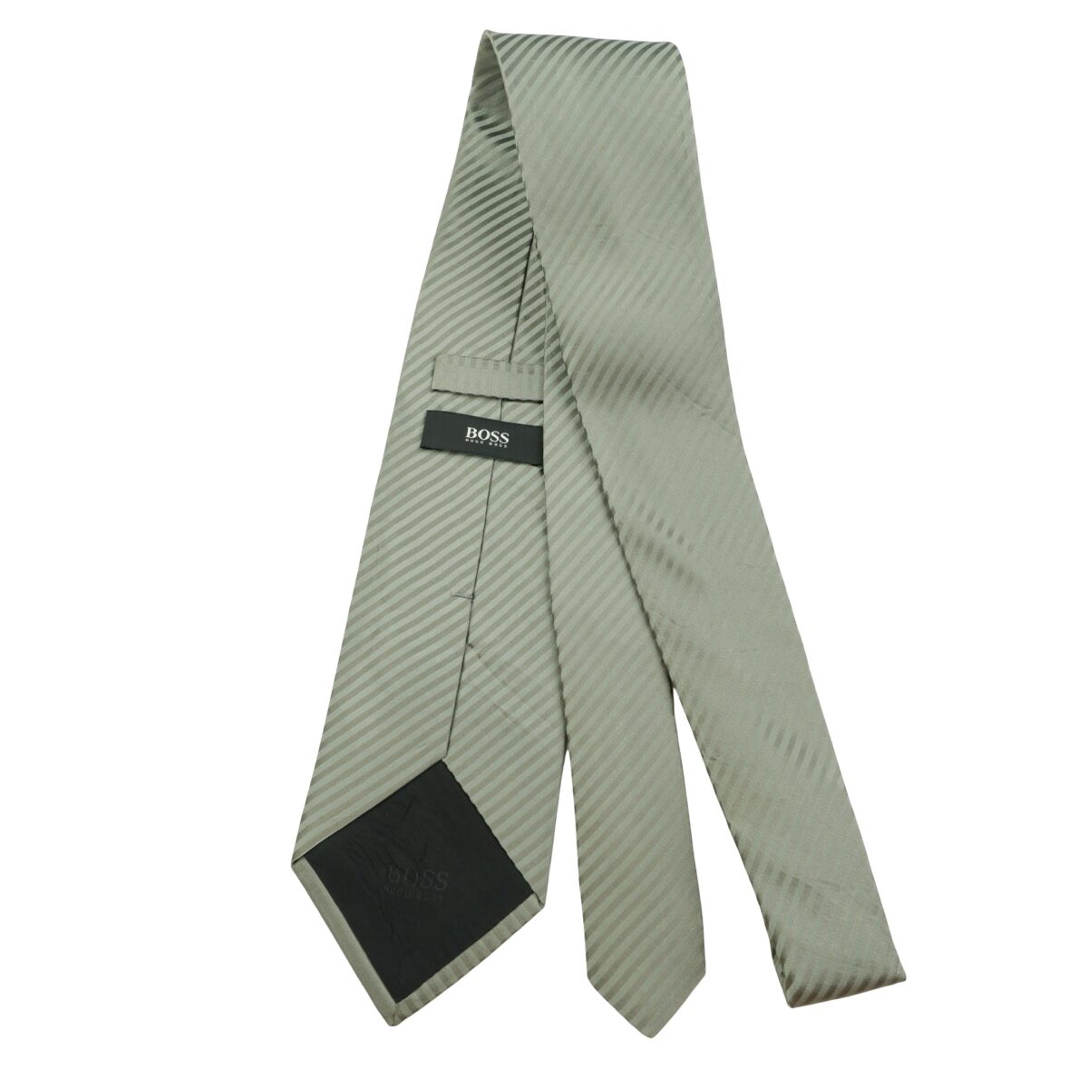 Hugo Boss Tie Acetate Viscose Gray Stripe Italy (US Import Tax Included) | mesabb clothing Hugo Boss Tie Acetate Viscose Gray Stripe Italy (US Import Tax Included) มุมที่ 7