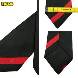 Dunhill Tie Silk Black Red Stripe  (US Import Tax Included) มุมที่ 1