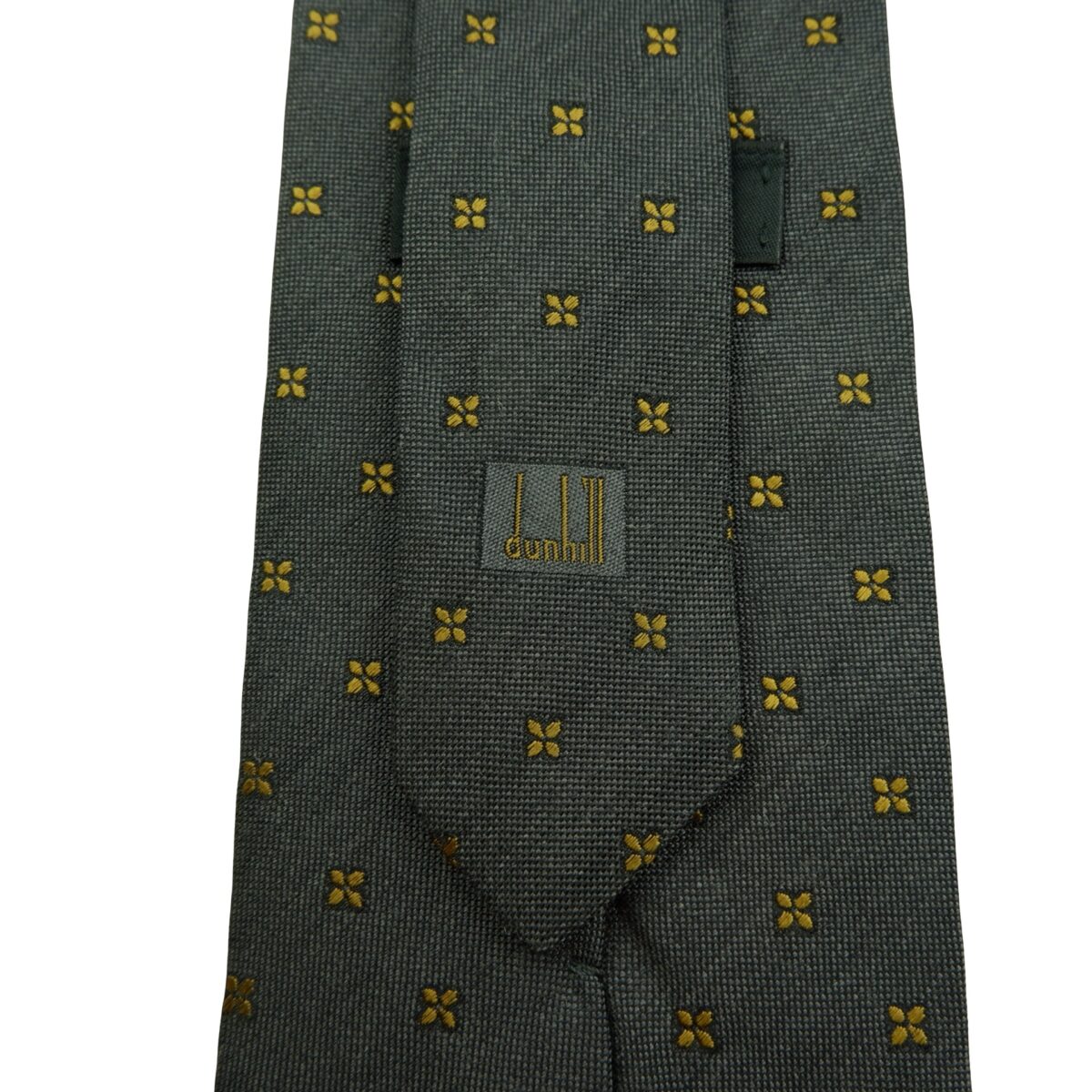 Dunhill Tie Silk Wool Black Dark Gray Geometric England (US Import Tax Included) | mesabb clothing Dunhill Tie Silk Wool Black Dark Gray Geometric England (US Import Tax Included) มุมที่ 10