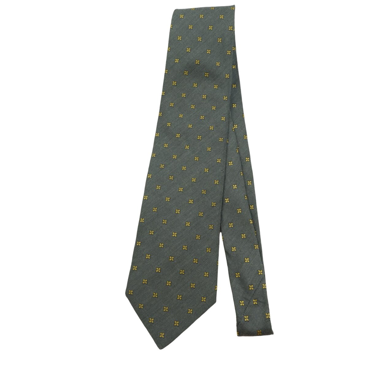 Dunhill Tie Silk Wool Black Dark Gray Geometric England (US Import Tax Included) | mesabb clothing Dunhill Tie Silk Wool Black Dark Gray Geometric England (US Import Tax Included) มุมที่ 5