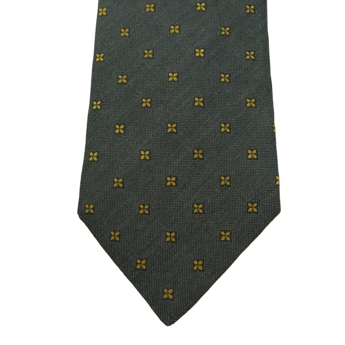Dunhill Tie Silk Wool Black Dark Gray Geometric England (US Import Tax Included) | mesabb clothing Dunhill Tie Silk Wool Black Dark Gray Geometric England (US Import Tax Included) มุมที่ 6