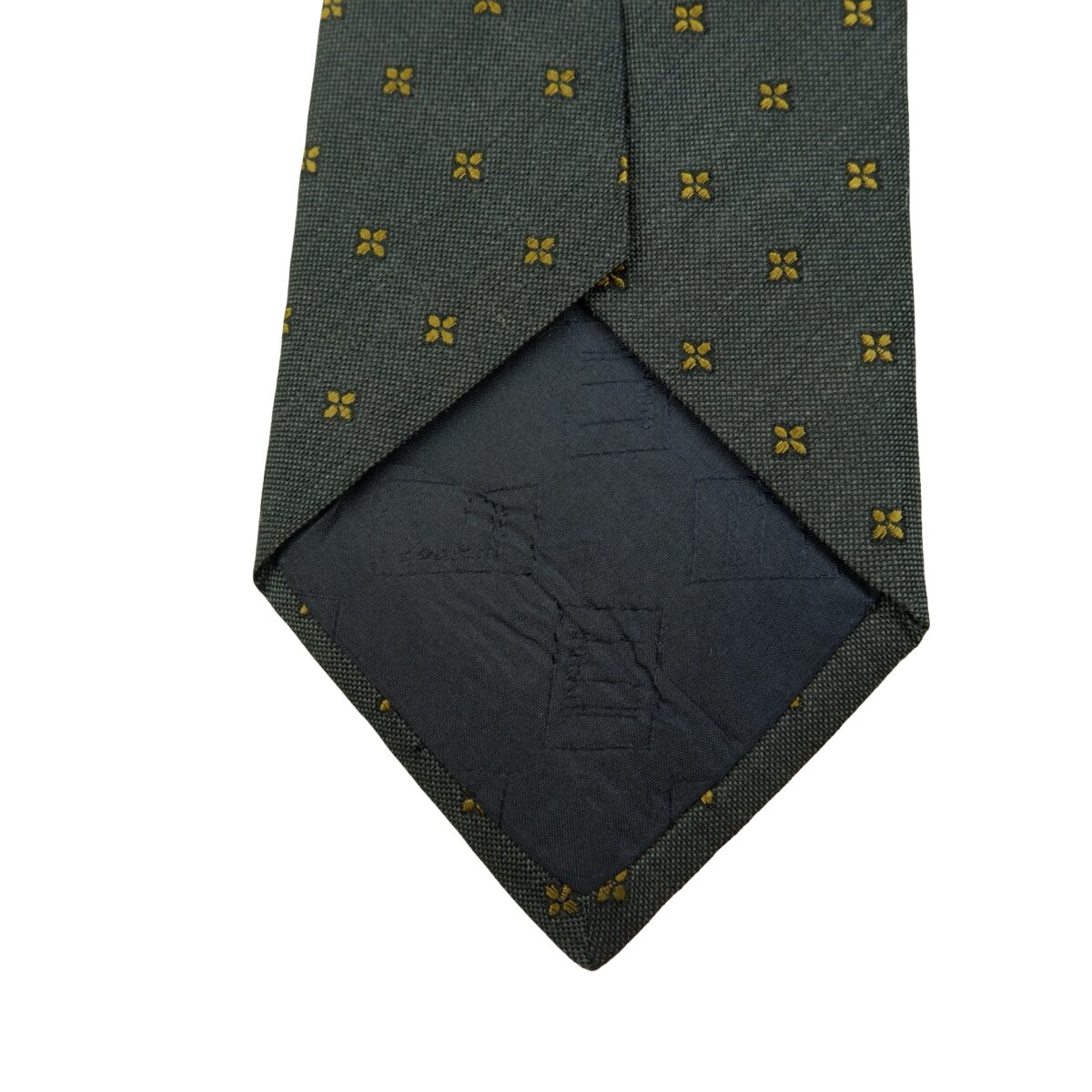 Dunhill Tie Silk Wool Black Dark Gray Geometric England (US Import Tax Included) | mesabb clothing Dunhill Tie Silk Wool Black Dark Gray Geometric England (US Import Tax Included) มุมที่ 8