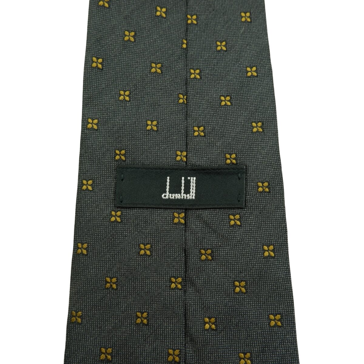 Dunhill Tie Silk Wool Black Dark Gray Geometric England (US Import Tax Included) | mesabb clothing Dunhill Tie Silk Wool Black Dark Gray Geometric England (US Import Tax Included) มุมที่ 9