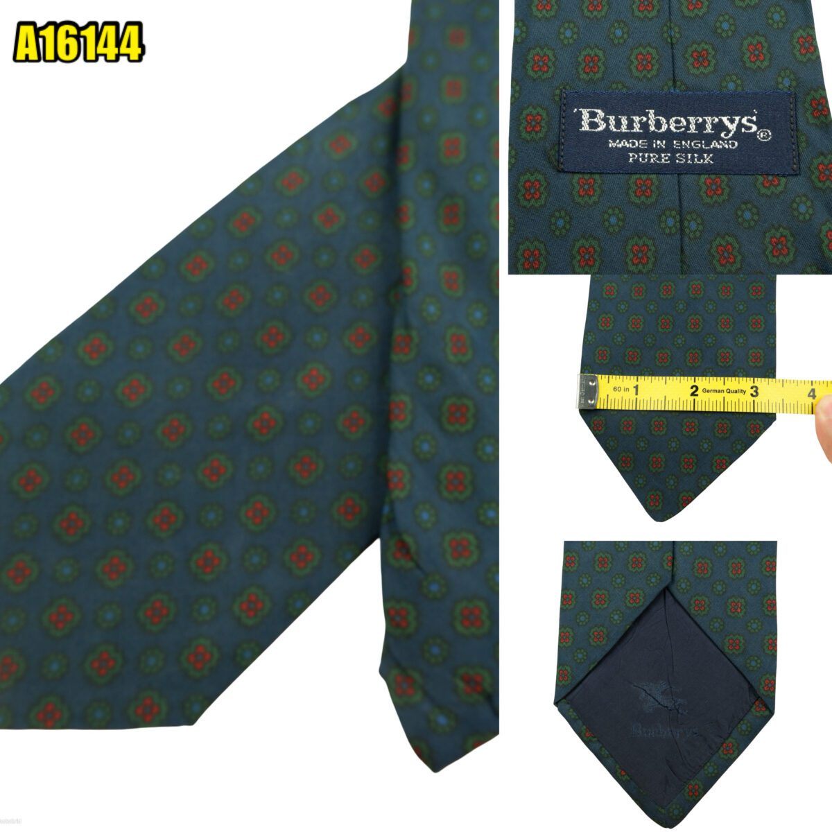 created by photogrid Burberry Tie Silk Blue Geometric England (US Import Tax Included) มุมที่ 1