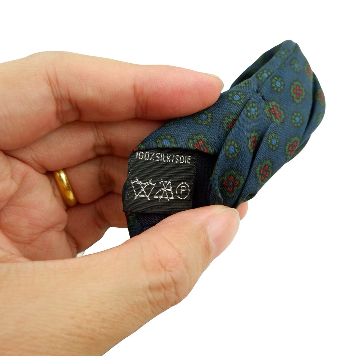 a16144 10 Burberry Tie Silk Blue Geometric England (US Import Tax Included) มุมที่ 10