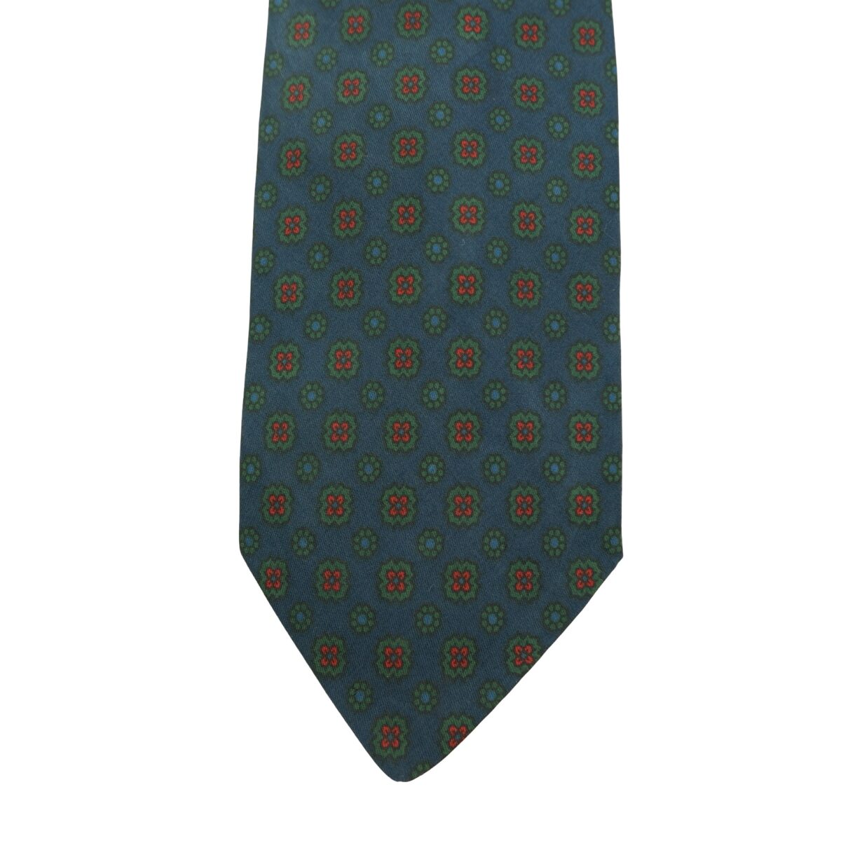 a16144 6 Burberry Tie Silk Blue Geometric England (US Import Tax Included) มุมที่ 6