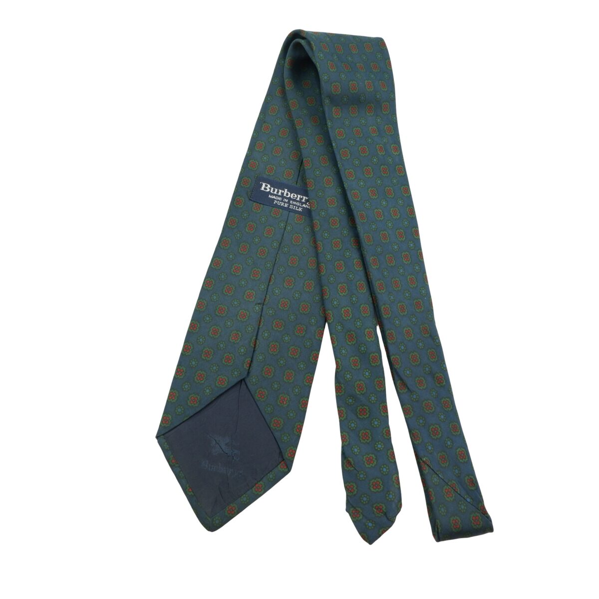 a16144 7 Burberry Tie Silk Blue Geometric England (US Import Tax Included) มุมที่ 7