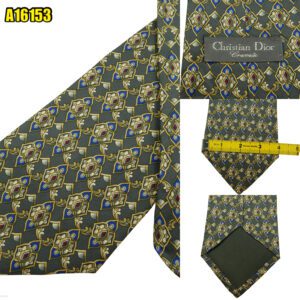 Christian Dior Tie Silk Gray Geometric Canada (US Import Tax Included) มุมที่ 1