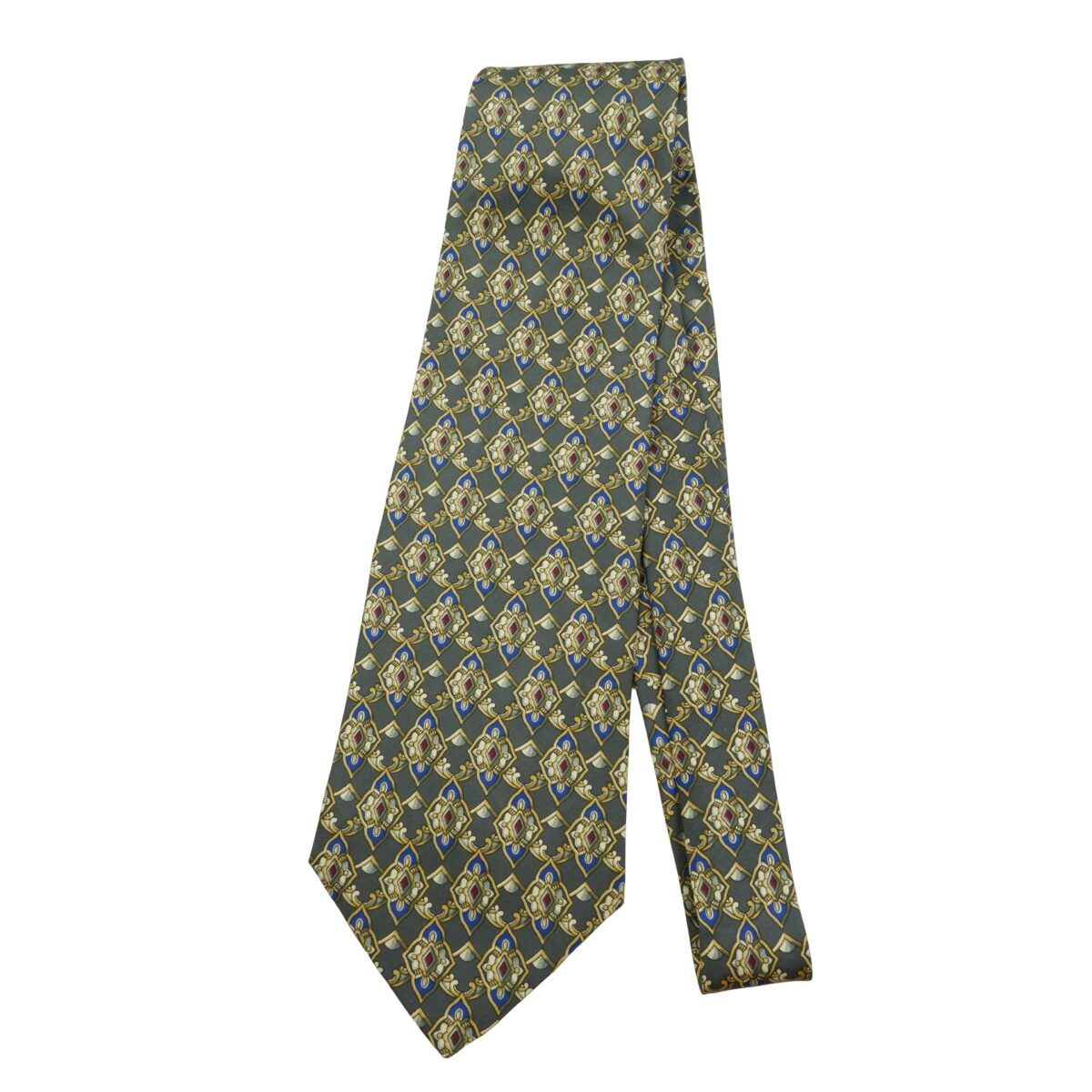 a16153 5 Christian Dior Tie Silk Gray Geometric Canada (US Import Tax Included) มุมที่ 5