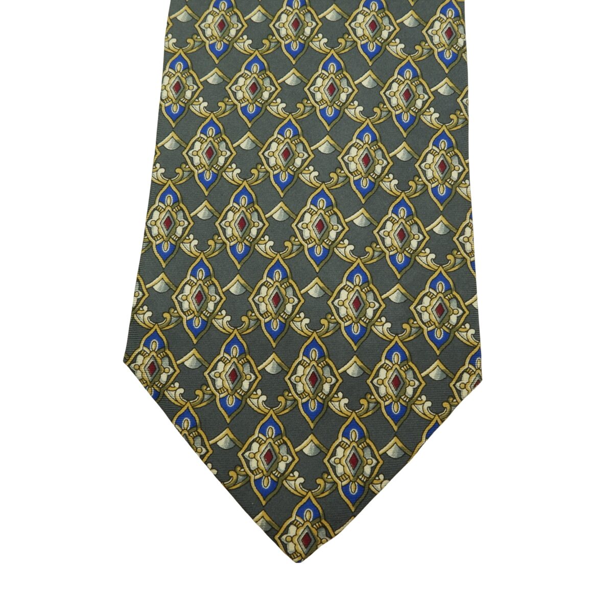a16153 6 Christian Dior Tie Silk Gray Geometric Canada (US Import Tax Included) มุมที่ 6