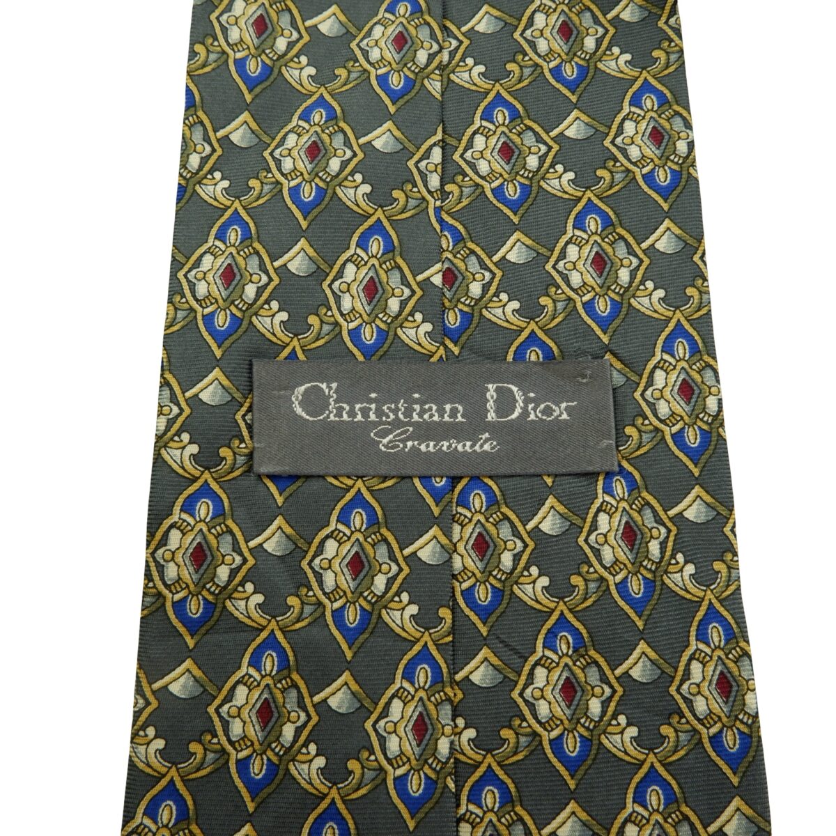 a16153 9 Christian Dior Tie Silk Gray Geometric Canada (US Import Tax Included) มุมที่ 9