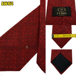 Fendi Tie Silk Red Italy (US Import Tax Included) มุมที่ 1