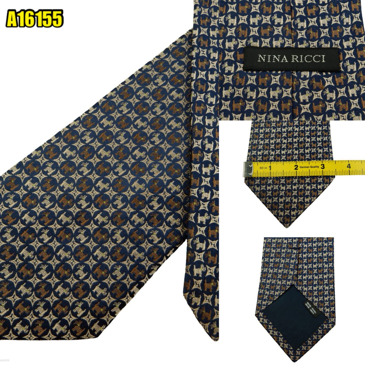 created by photogrid Nina Ricci Tie Silk Black Dog Pattern Korea (US Import Tax Included) มุมที่ 1