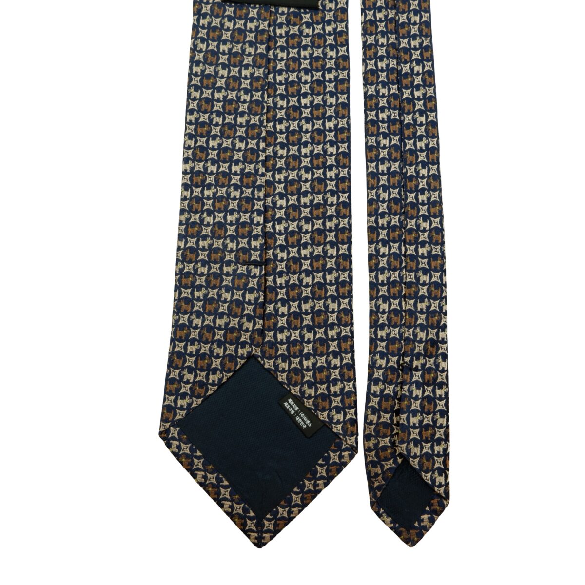 a16155 4 Nina Ricci Tie Silk Black Dog Pattern Korea (US Import Tax Included) มุมที่ 4