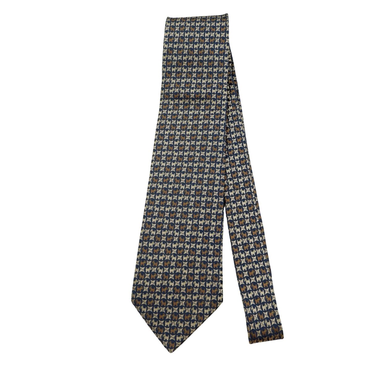 a16155 5 Nina Ricci Tie Silk Black Dog Pattern Korea (US Import Tax Included) มุมที่ 5