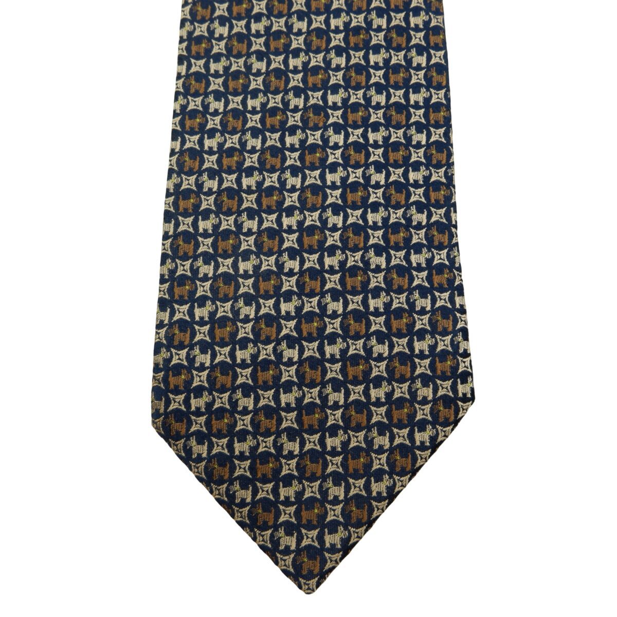 a16155 6 Nina Ricci Tie Silk Black Dog Pattern Korea (US Import Tax Included) มุมที่ 6