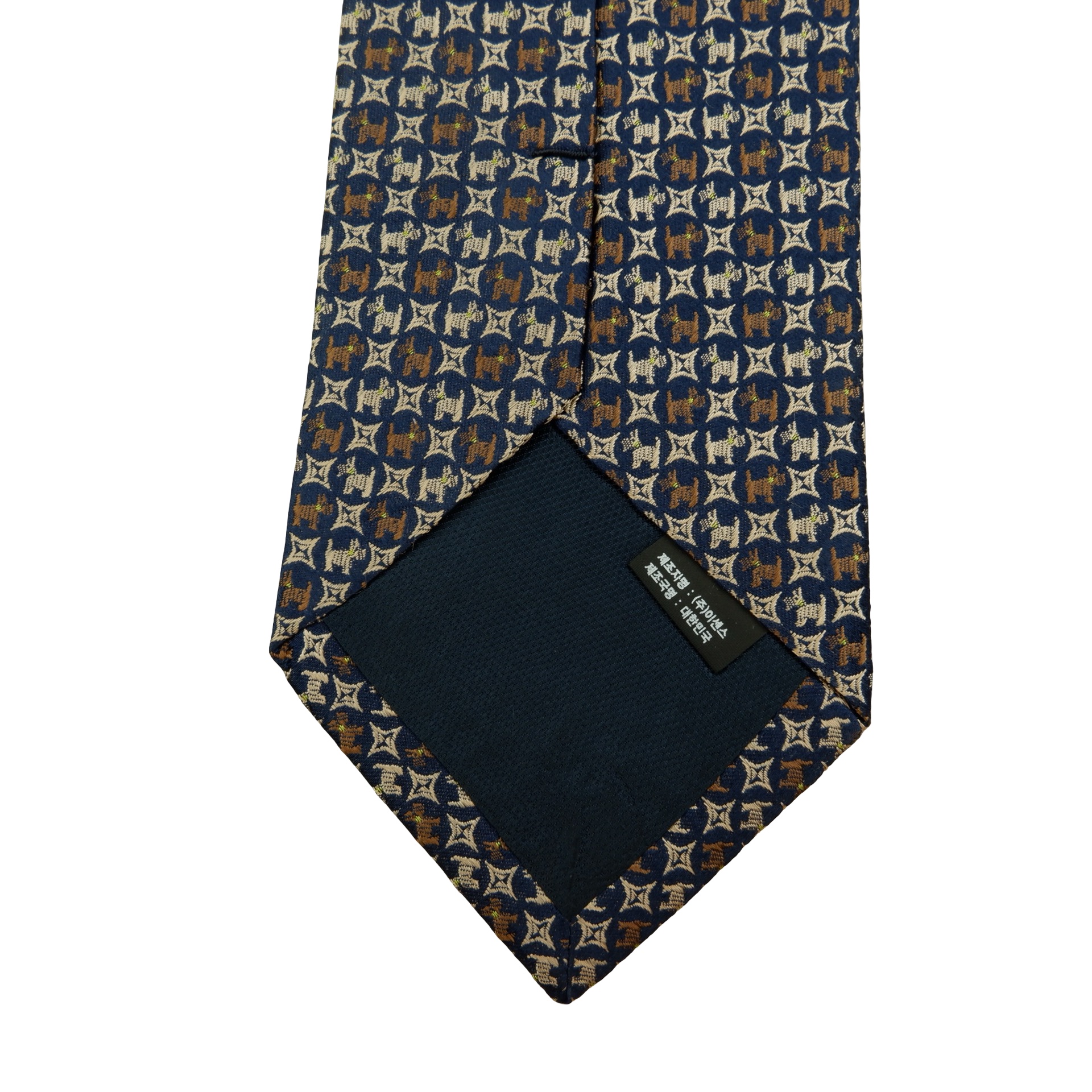 a16155 8 Nina Ricci Tie Silk Black Dog Pattern Korea (US Import Tax Included) มุมที่ 8