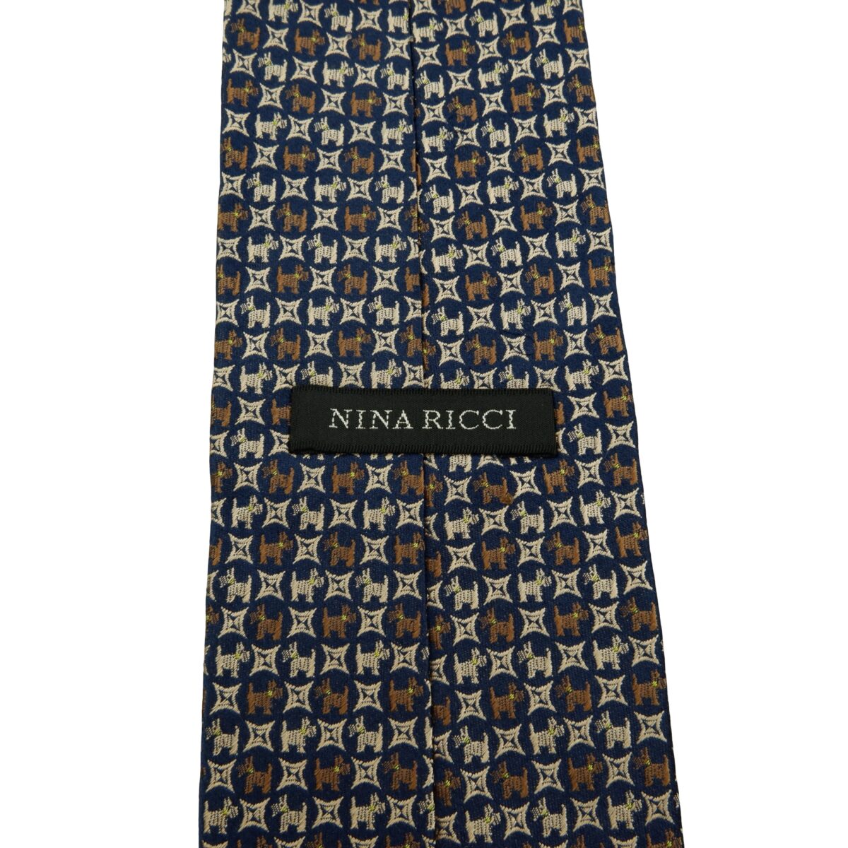 a16155 9 Nina Ricci Tie Silk Black Dog Pattern Korea (US Import Tax Included) มุมที่ 9