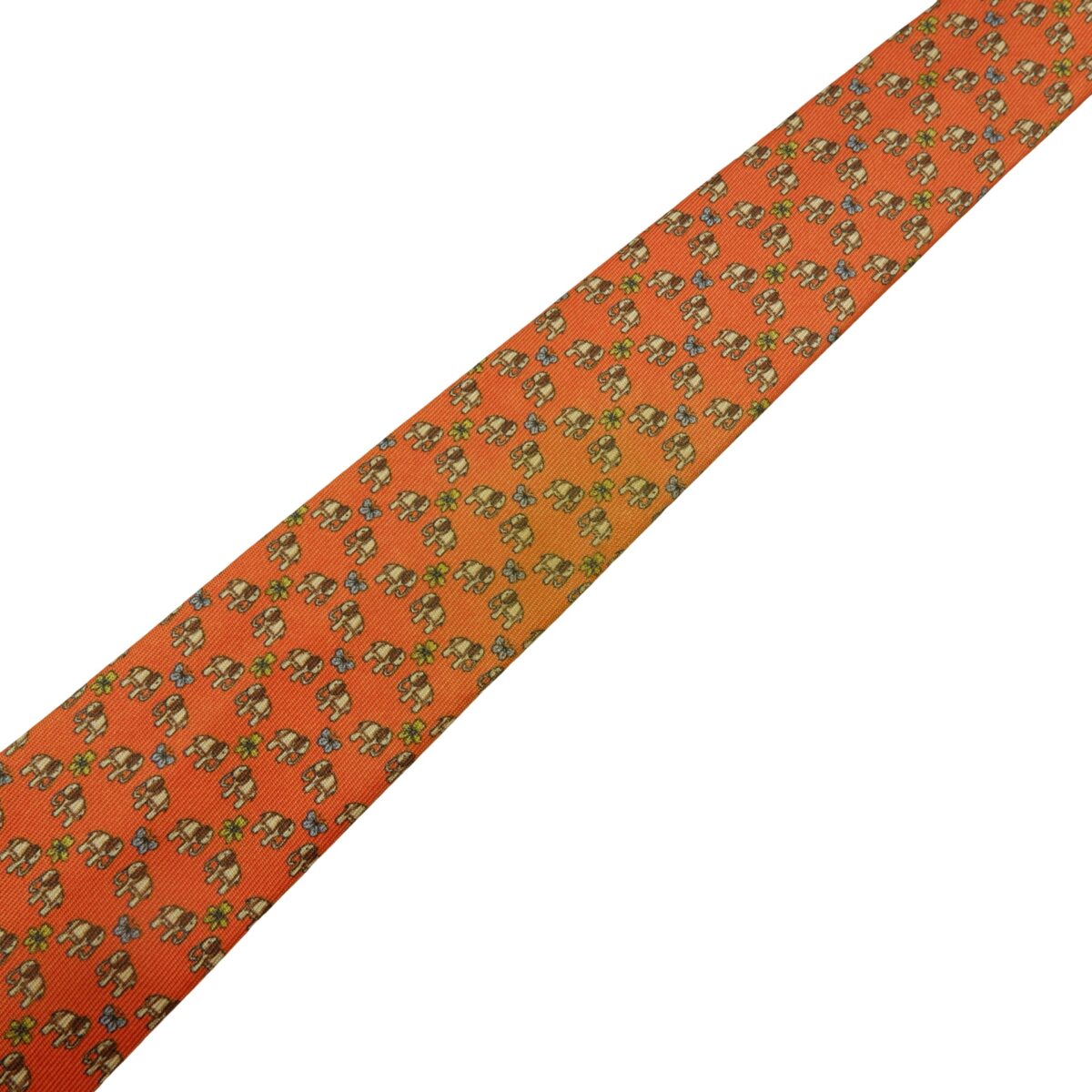 Jim Thompson Tie Silk Orange Animal Pattern Thailand (US Import Tax Included) | mesabb clothing Jim Thompson Tie Silk Orange Animal Pattern Thailand (US Import Tax Included) มุมที่ 12