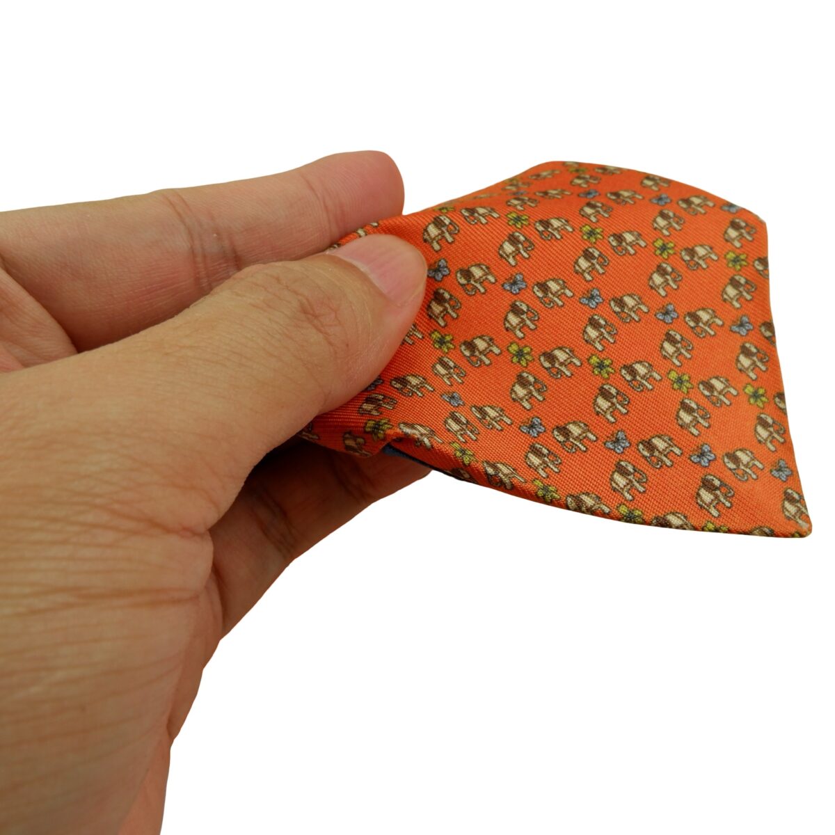 Jim Thompson Tie Silk Orange Animal Pattern Thailand (US Import Tax Included) | mesabb clothing Jim Thompson Tie Silk Orange Animal Pattern Thailand (US Import Tax Included) มุมที่ 15