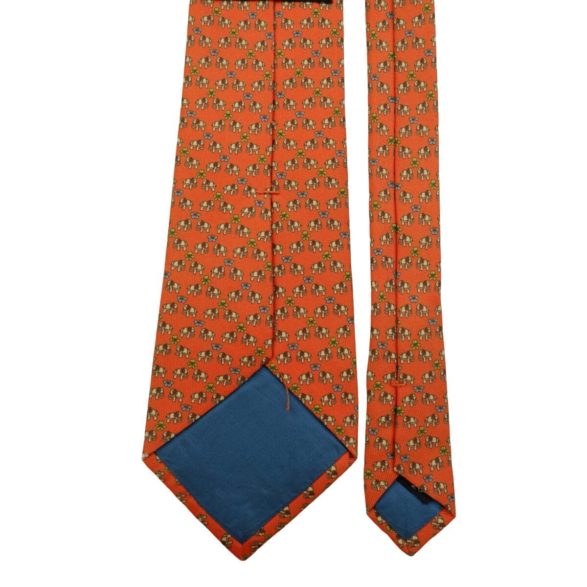 Jim Thompson Tie Silk Orange Animal Pattern Thailand (US Import Tax Included) | mesabb clothing Jim Thompson Tie Silk Orange Animal Pattern Thailand (US Import Tax Included) มุมที่ 4