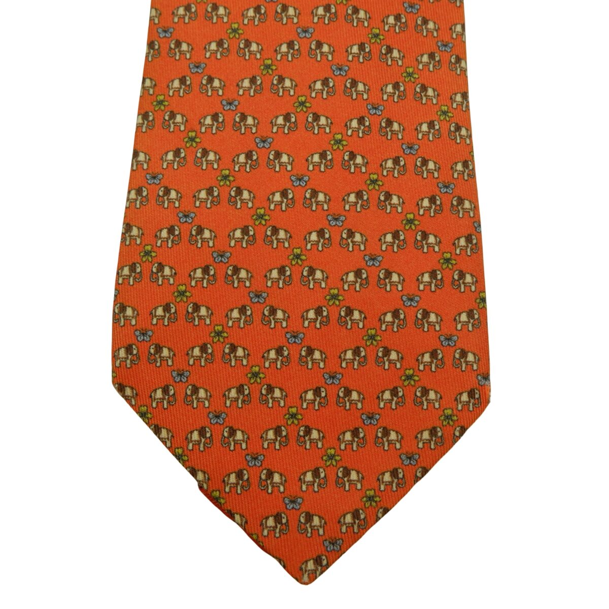 Jim Thompson Tie Silk Orange Animal Pattern Thailand (US Import Tax Included) | mesabb clothing Jim Thompson Tie Silk Orange Animal Pattern Thailand (US Import Tax Included) มุมที่ 6