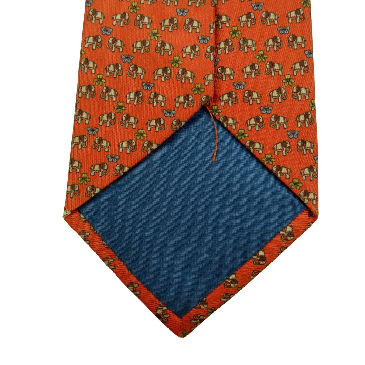 Jim Thompson Tie Silk Orange Animal Pattern Thailand (US Import Tax Included) | mesabb clothing Jim Thompson Tie Silk Orange Animal Pattern Thailand (US Import Tax Included) มุมที่ 8