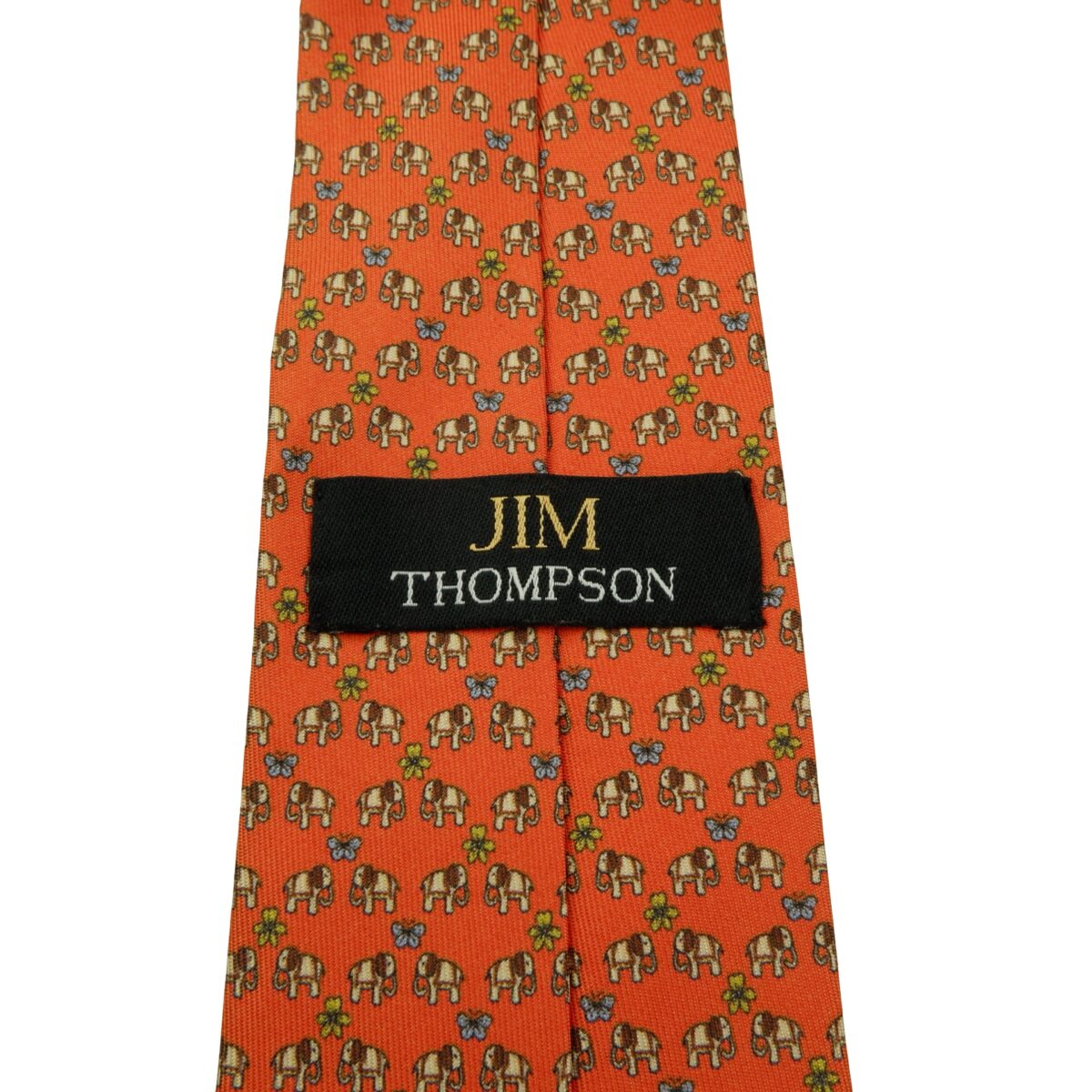 Jim Thompson Tie Silk Orange Animal Pattern Thailand (US Import Tax Included) | mesabb clothing Jim Thompson Tie Silk Orange Animal Pattern Thailand (US Import Tax Included) มุมที่ 9