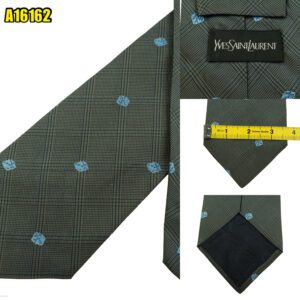 Yves Saint Laurent Tie Silk Gray Dice Pattern Italy (US Import Tax Included) มุมที่ 1