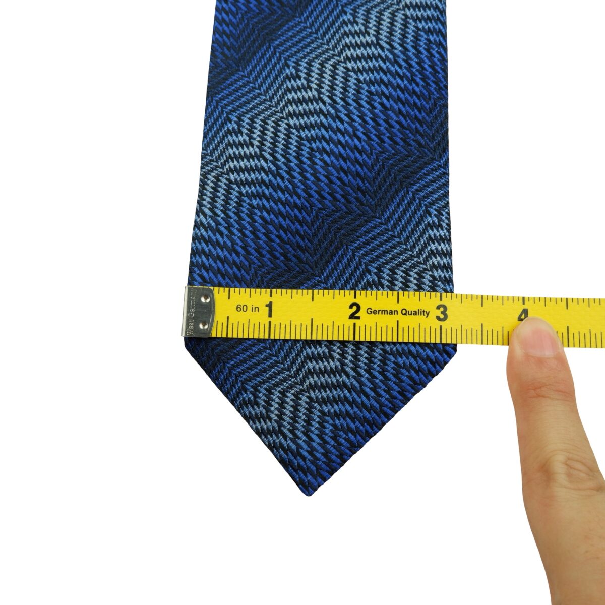 a16163 12 Missoni Tie Silk Blue Zigzag Pattern Italy (US Import Tax Included) มุมที่ 12