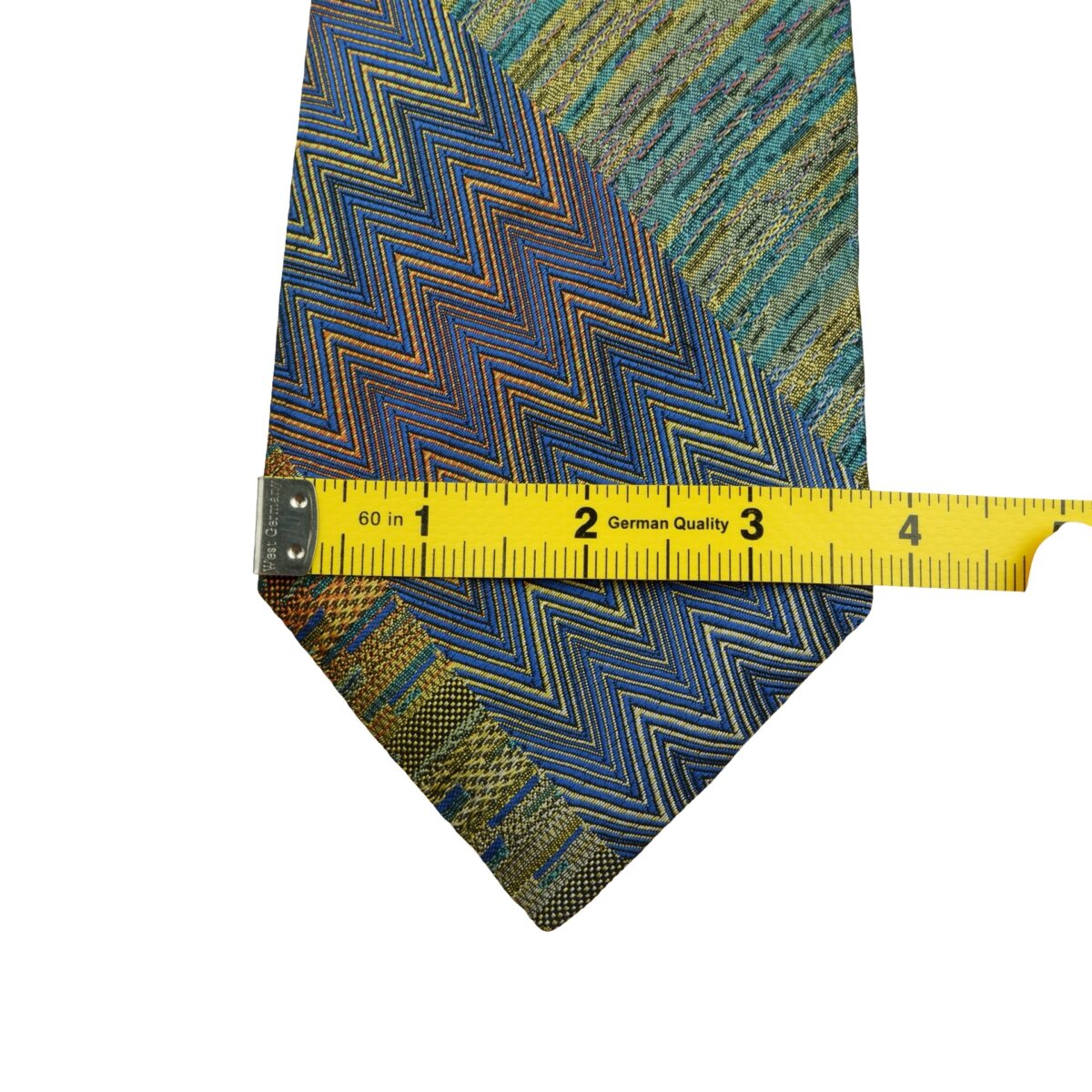 a16166 12 Missoni Tie Silk Multicolor Zigzag Pattern Italy (US Import Tax Included) มุมที่ 12