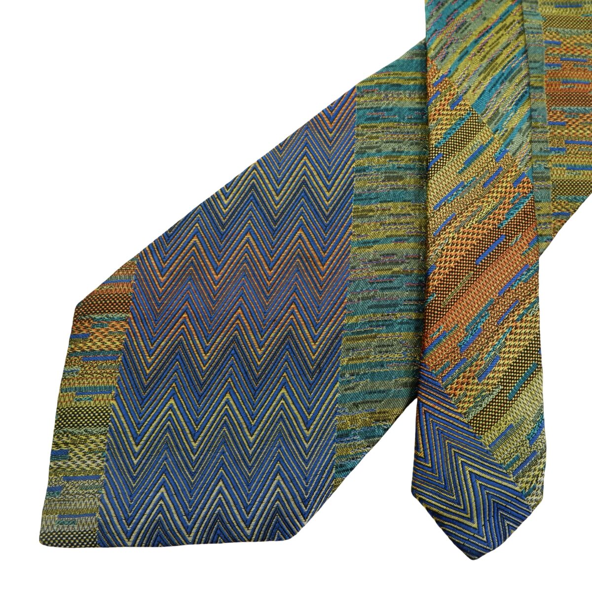 a16166 2 Missoni Tie Silk Multicolor Zigzag Pattern Italy (US Import Tax Included) มุมที่ 2