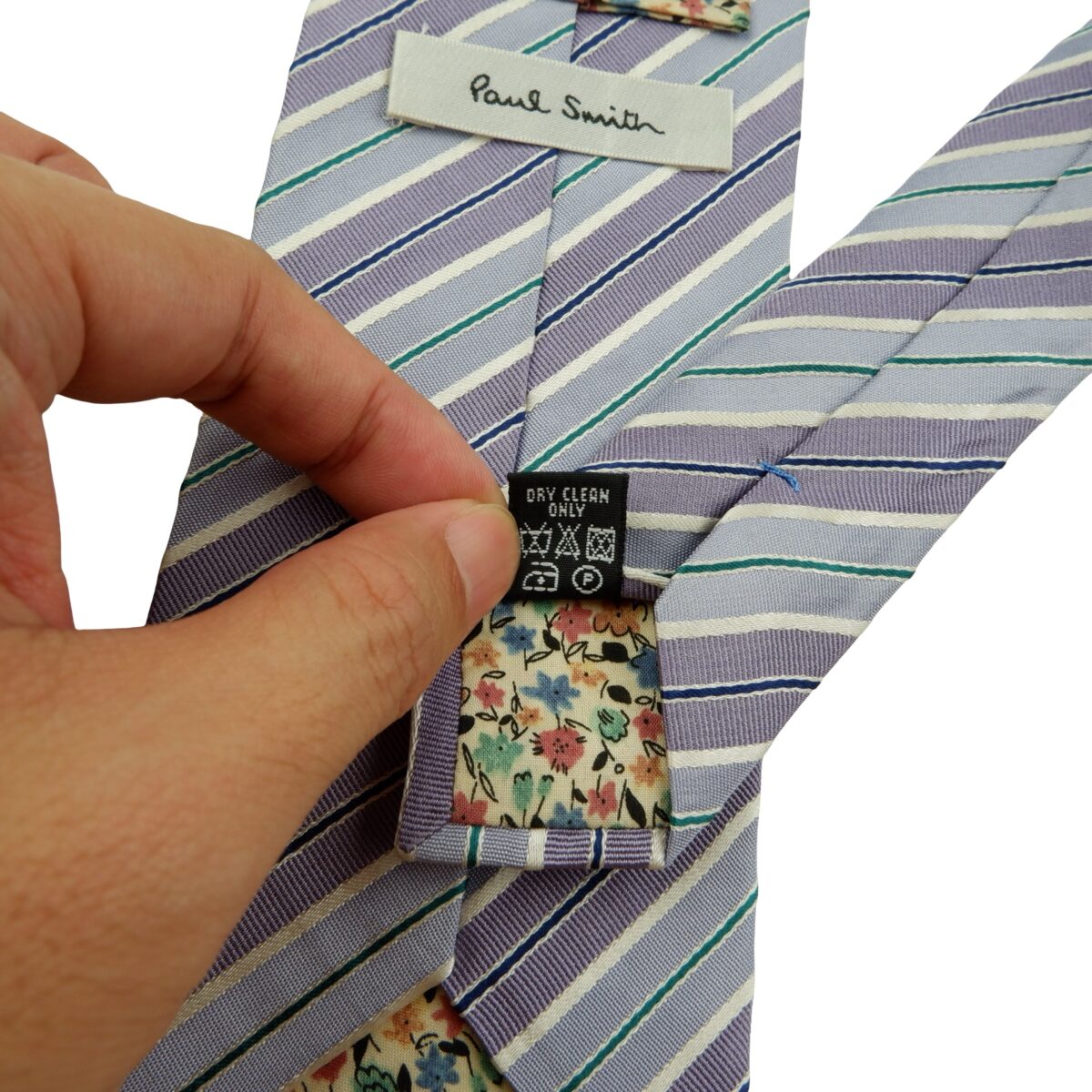 a16169 11 Paul Smith Tie Silk Purple Blue Stripe Italy (US Import Tax Included) มุมที่ 11