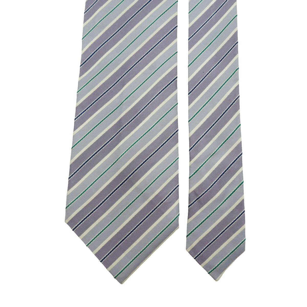 a16169 3 Paul Smith Tie Silk Purple Blue Stripe Italy (US Import Tax Included) มุมที่ 3