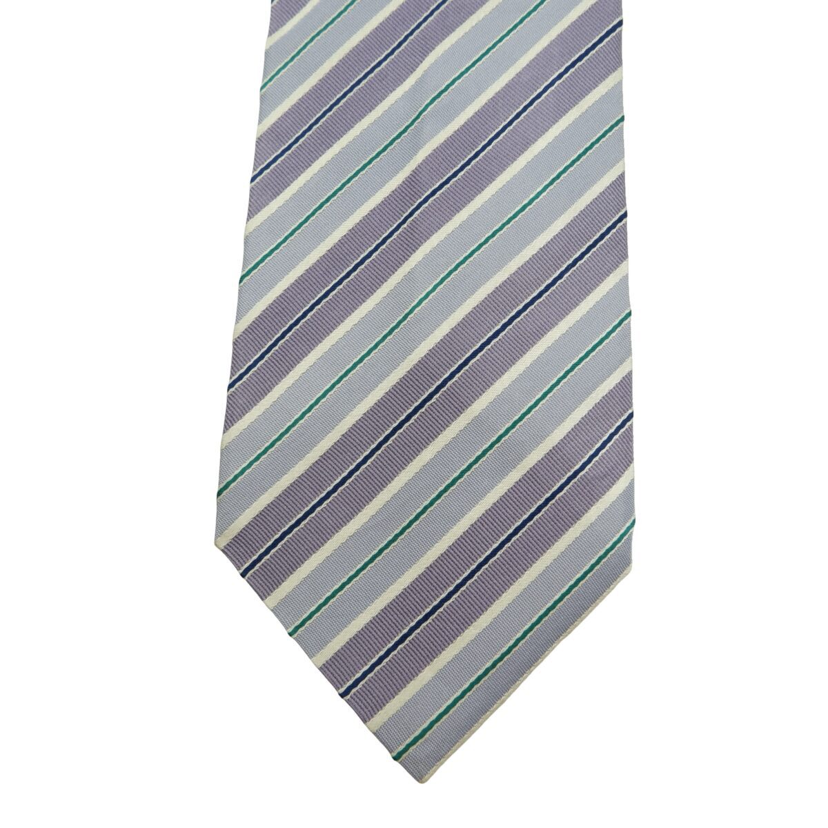 a16169 6 Paul Smith Tie Silk Purple Blue Stripe Italy (US Import Tax Included) มุมที่ 6