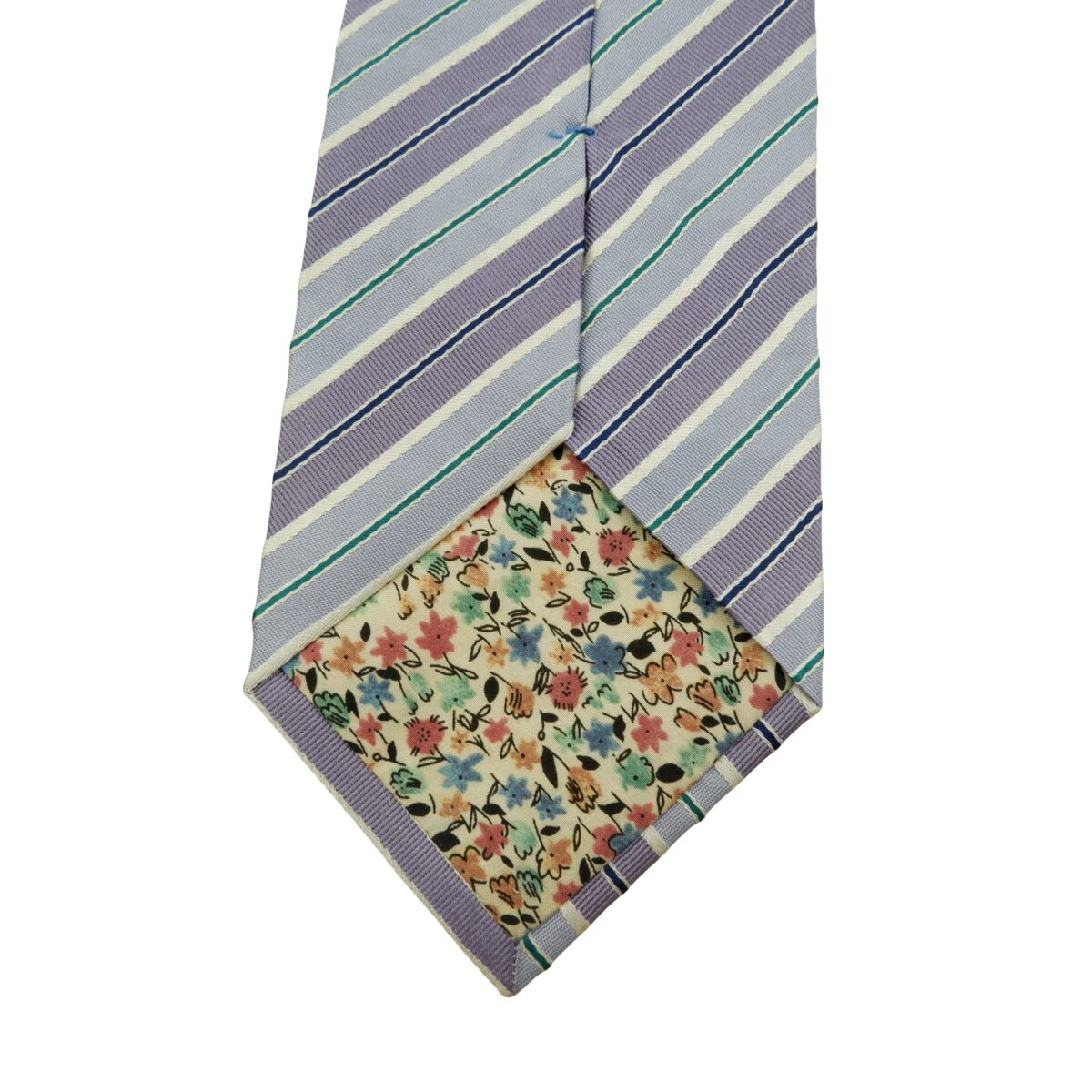 a16169 8 Paul Smith Tie Silk Purple Blue Stripe Italy (US Import Tax Included) มุมที่ 8