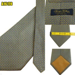 Brooks Brothers Tie Silk Brown Geometric Italy (US Import Tax Included) มุมที่ 1