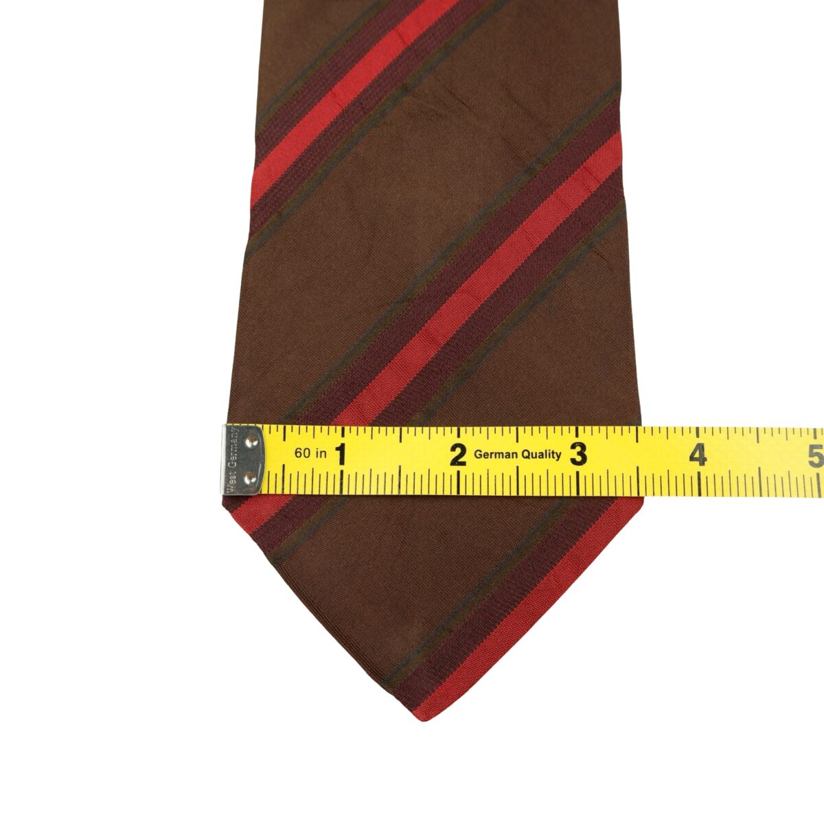 a16180 12 Hugo Boss Tie Silk Brown Stripe Italy (US Import Tax Included) มุมที่ 12