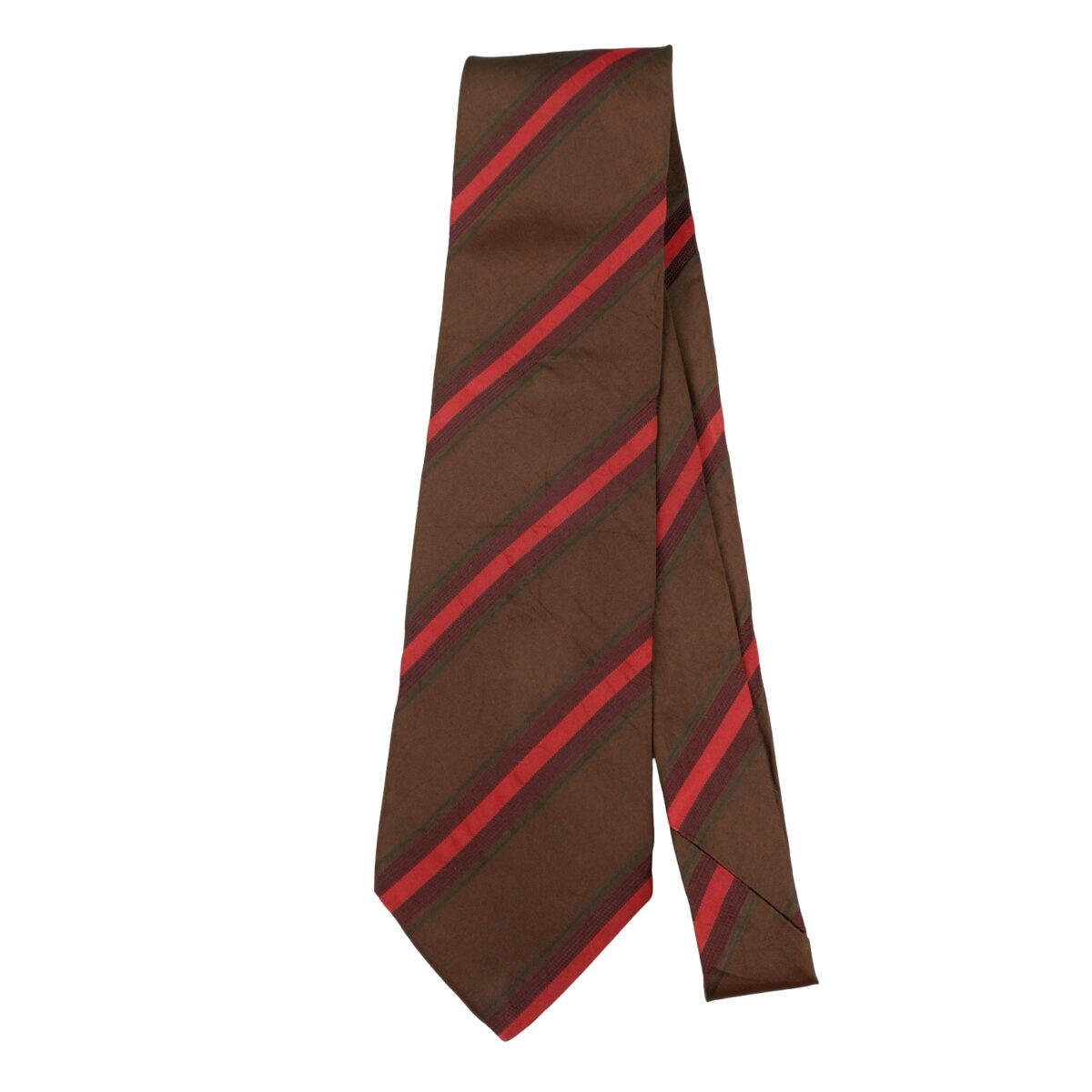 a16180 5 Hugo Boss Tie Silk Brown Stripe Italy (US Import Tax Included) มุมที่ 5