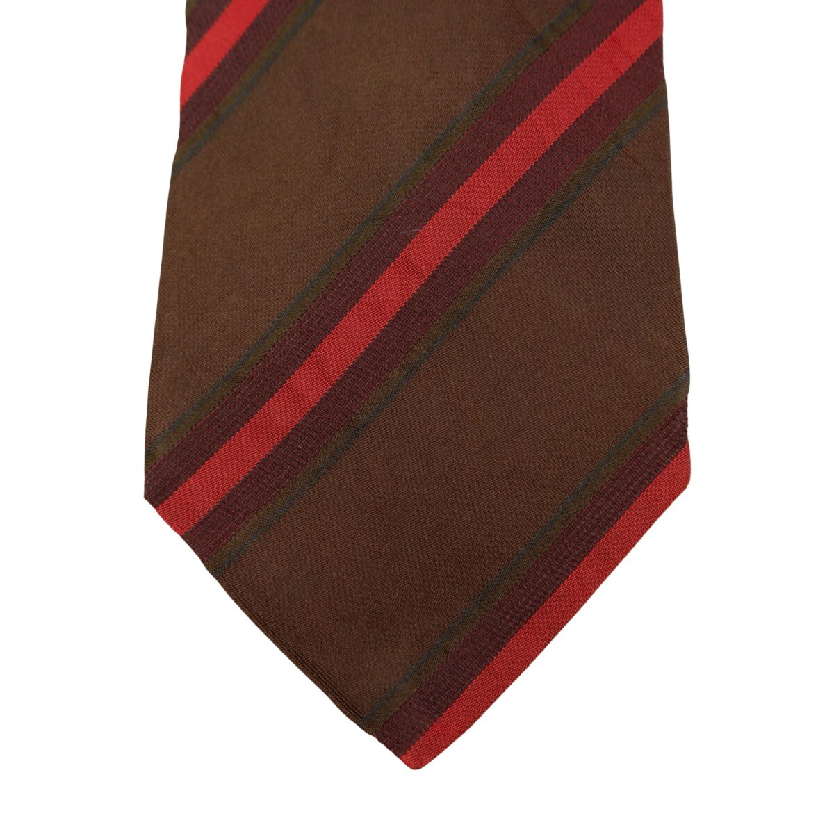 a16180 6 Hugo Boss Tie Silk Brown Stripe Italy (US Import Tax Included) มุมที่ 6