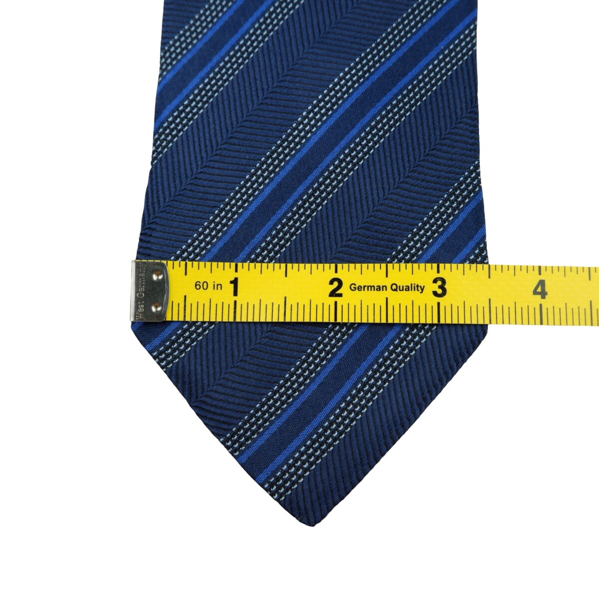 a16182 12 Hugo Boss Tie Silk Blue Stripe Italy (US Import Tax Included) มุมที่ 12