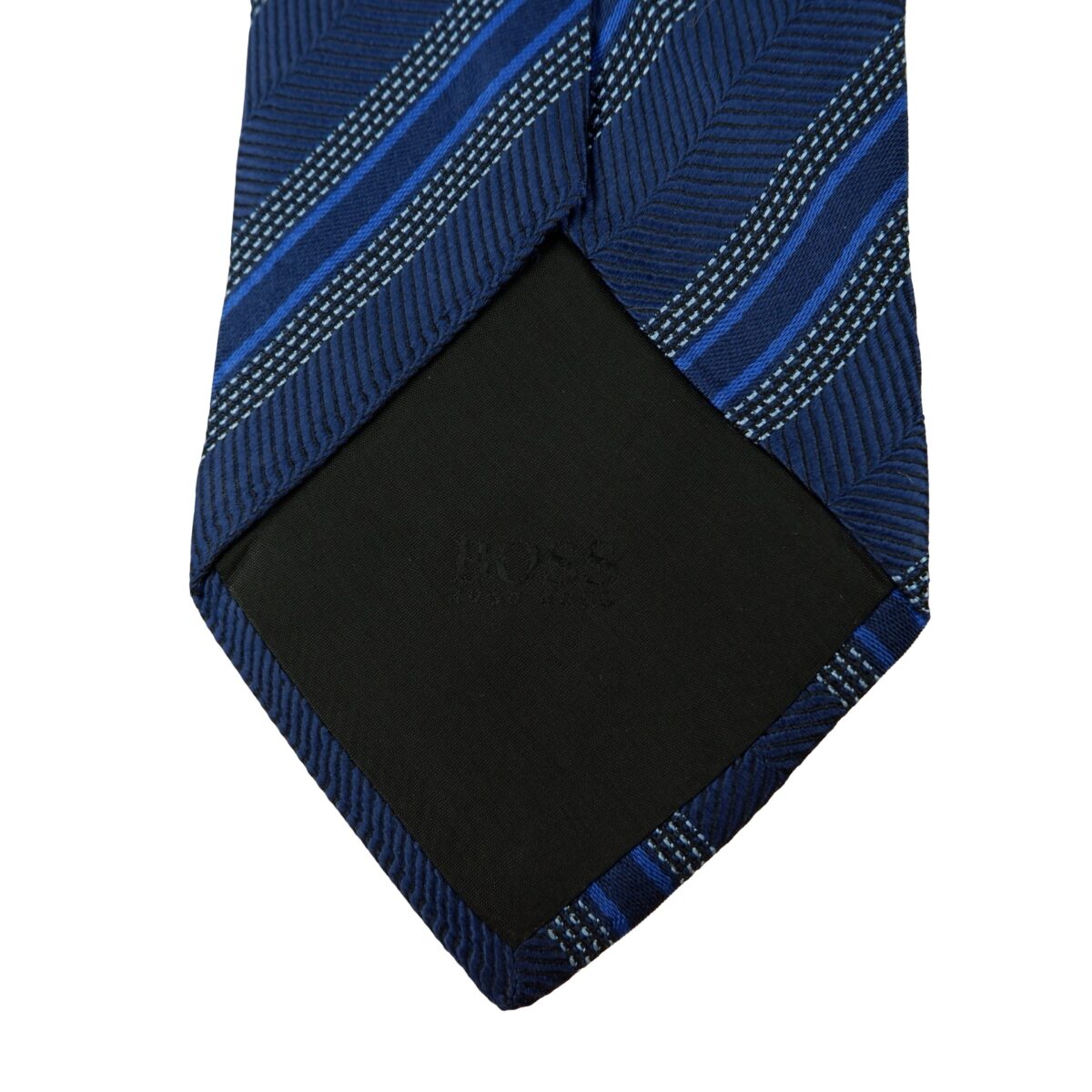 a16182 8 Hugo Boss Tie Silk Blue Stripe Italy (US Import Tax Included) มุมที่ 8